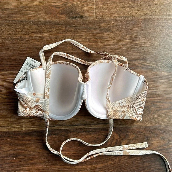 NEW Shade & Shore Snakeskin Bikini Top | 34D Bikini Top | Snakeskin Bikini Top - Picture 6 of 8